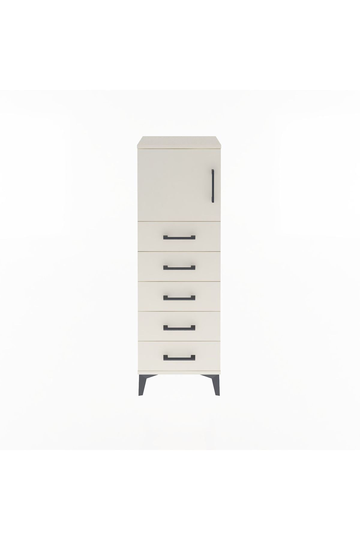 Arges Dolap Tek Raflı 5 Çekmeceli Tek Kapaklı 44x30x134 - S16M074V1A