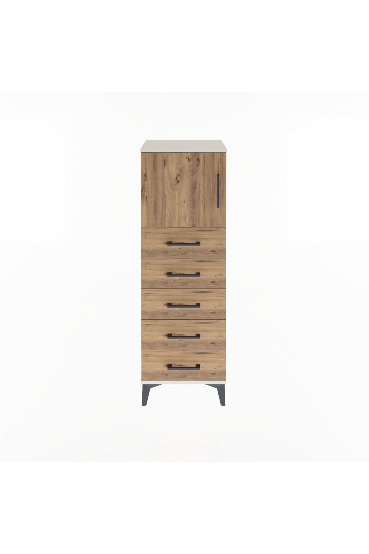 Arges Dolap Tek Raflı 5 Çekmeceli Tek Kapaklı 44x30x134 - S16M074V3A