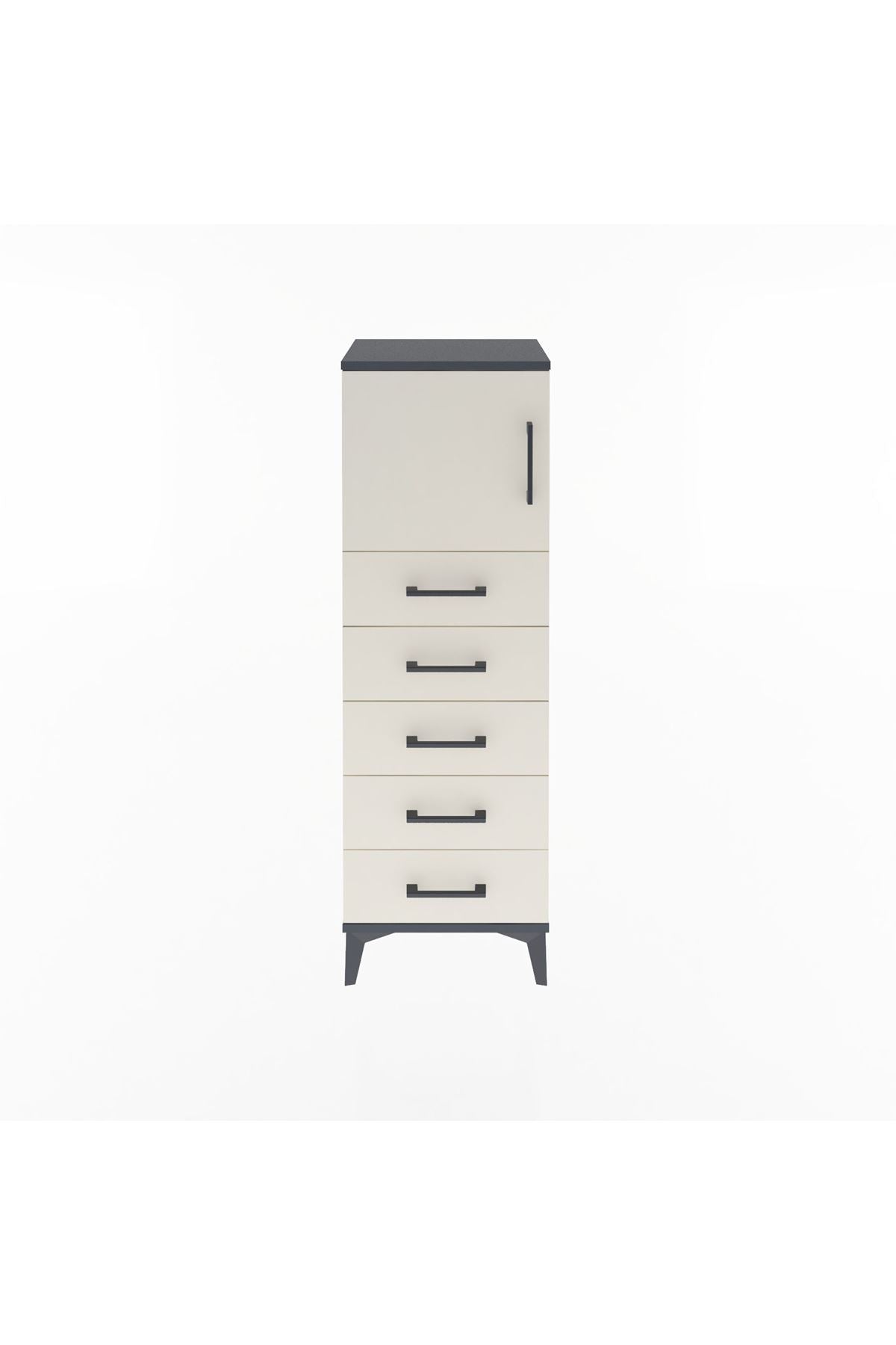 Arges Dolap Tek Raflı 5 Çekmeceli Tek Kapaklı 44x30x134 - S16M074V4A