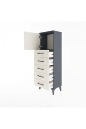 Arges Dolap Tek Raflı 5 Çekmeceli Tek Kapaklı 44x30x134 - S16M074V4A