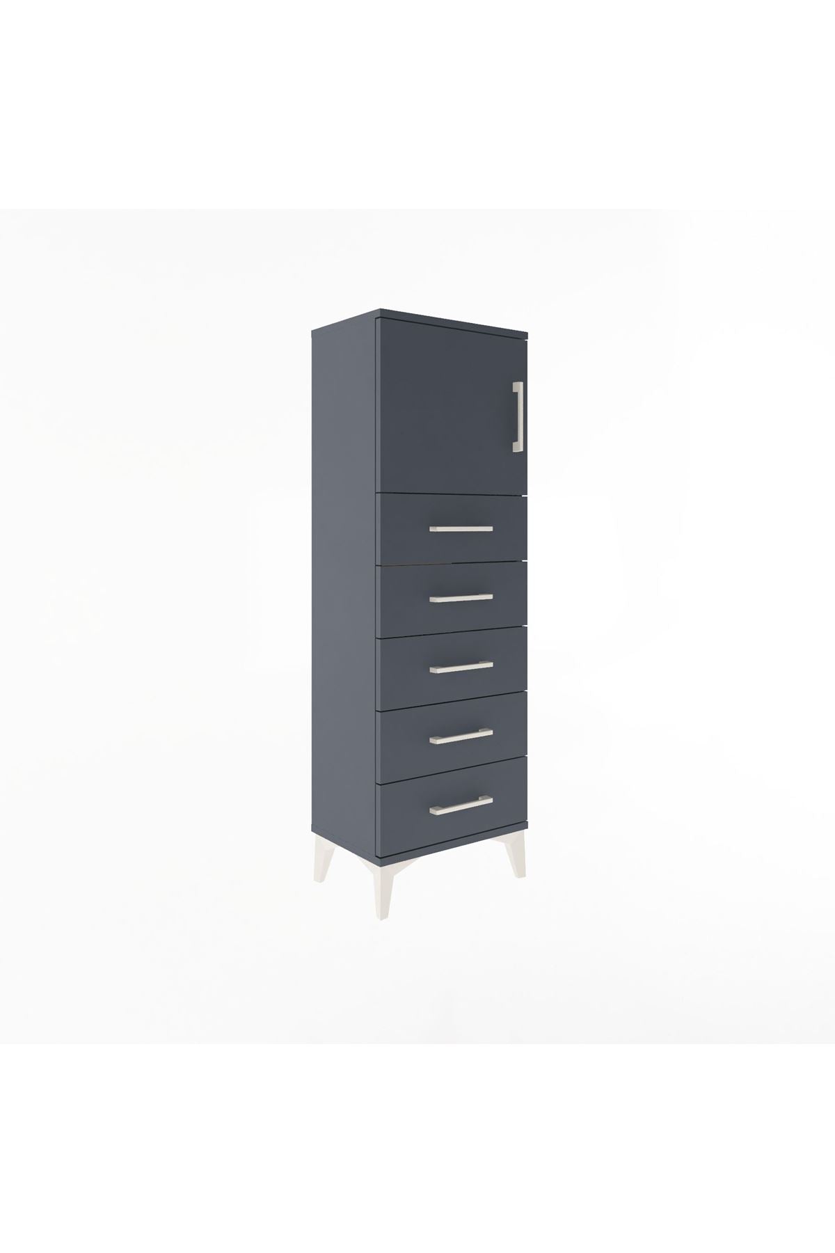 Arges Dolap Tek Raflı 5 Çekmeceli Tek Kapaklı 44x30x134 - S16M074V5A