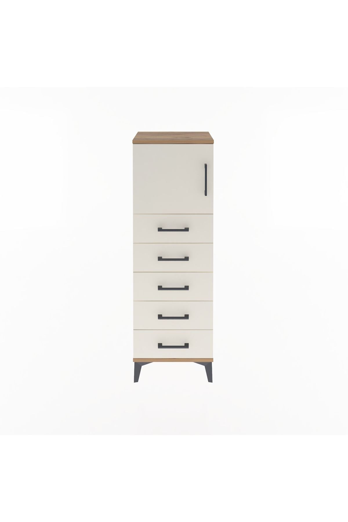 Arges Dolap Tek Raflı 5 Çekmeceli Tek Kapaklı 44x30x134 - S16M074V7A
