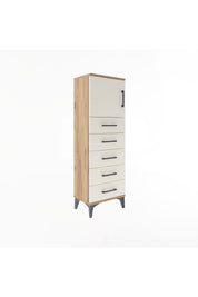 Arges Dolap Tek Raflı 5 Çekmeceli Tek Kapaklı 44x30x134 - S16M074V7A