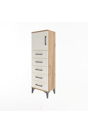 Arges Dolap Tek Raflı 5 Çekmeceli Tek Kapaklı 44x30x134 - S16M074V7A