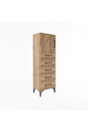 Arges Dolap Tek Raflı 5 Çekmeceli Tek Kapaklı 44x30x134 - S16M074V9A