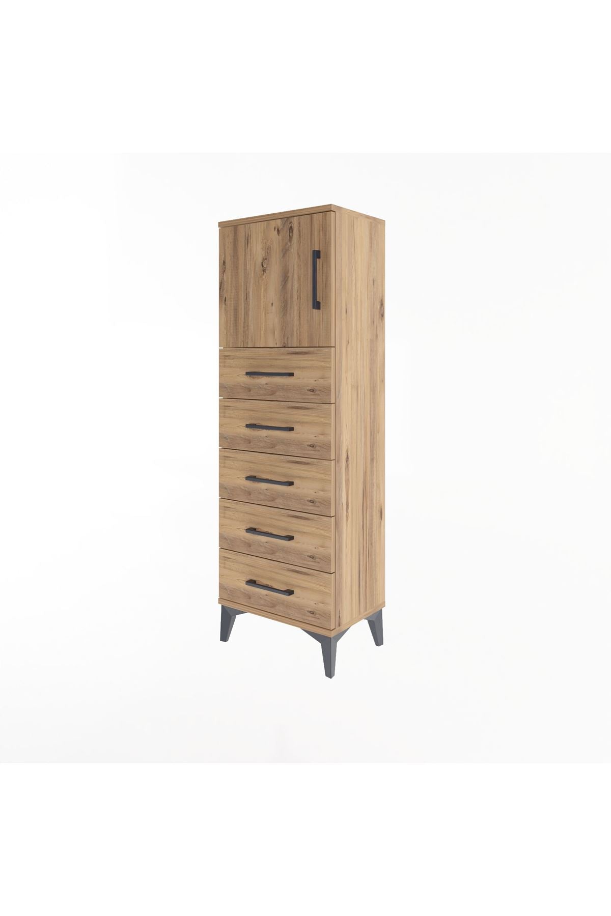 Arges Dolap Tek Raflı 5 Çekmeceli Tek Kapaklı 44x30x134 - S16M074V9A