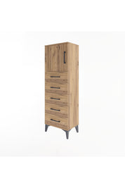 Arges Dolap Tek Raflı 5 Çekmeceli Tek Kapaklı 44x30x134 - S16M074V9A