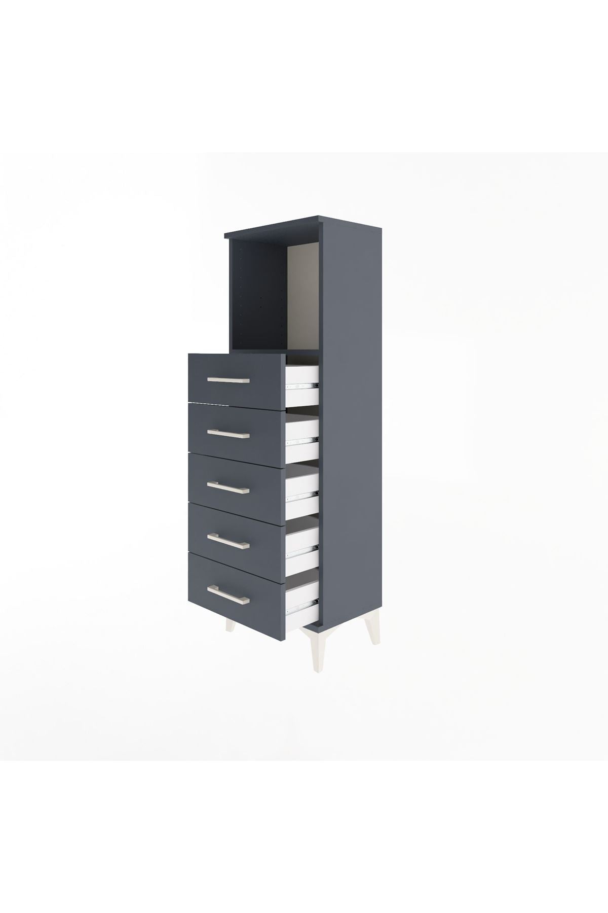 Arges Dolap Tek Raflı 5 Çekmeceli 44x30x134 - S16M075V5A