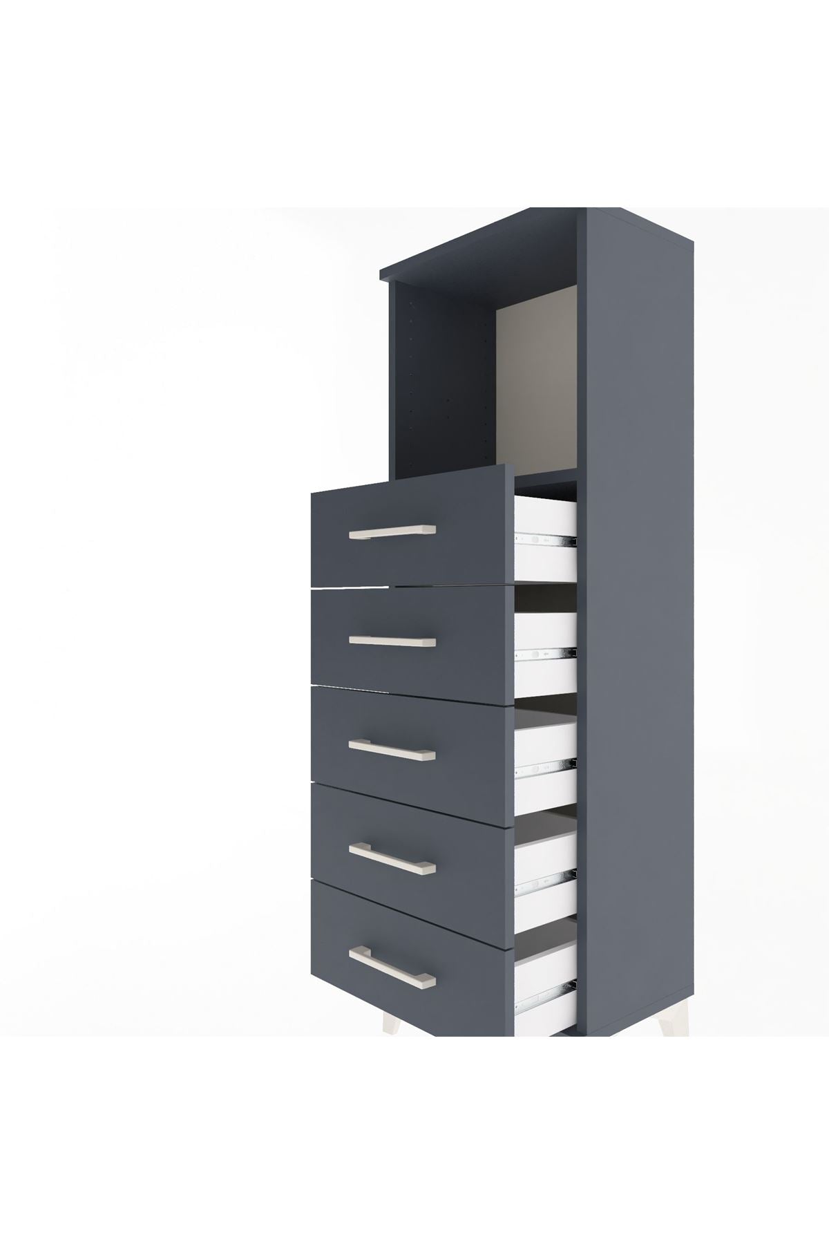 Arges Dolap Tek Raflı 5 Çekmeceli 44x30x134 - S16M075V5A