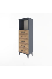 Arges Dolap Tek Raflı 5 Çekmeceli 44x30x134 - S16M075V6A