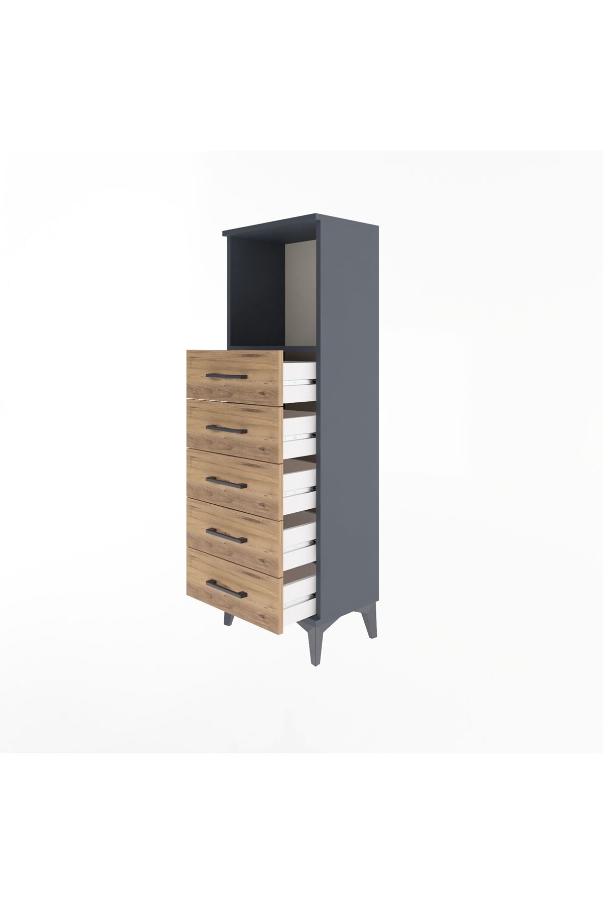 Arges Dolap Tek Raflı 5 Çekmeceli 44x30x134 - S16M075V6A
