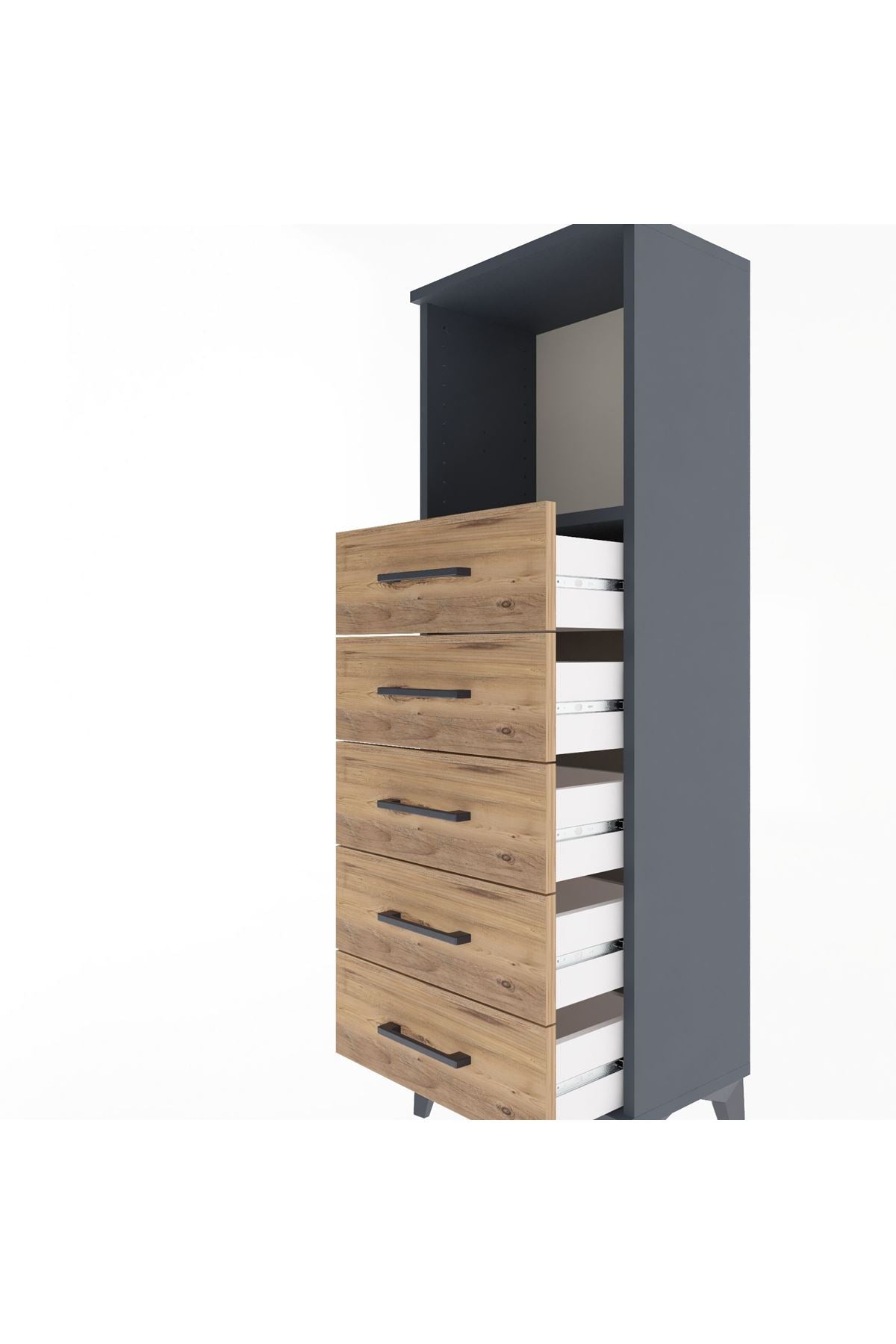 Arges Dolap Tek Raflı 5 Çekmeceli 44x30x134 - S16M075V6A