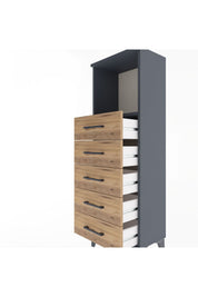 Arges Dolap Tek Raflı 5 Çekmeceli 44x30x134 - S16M075V6A