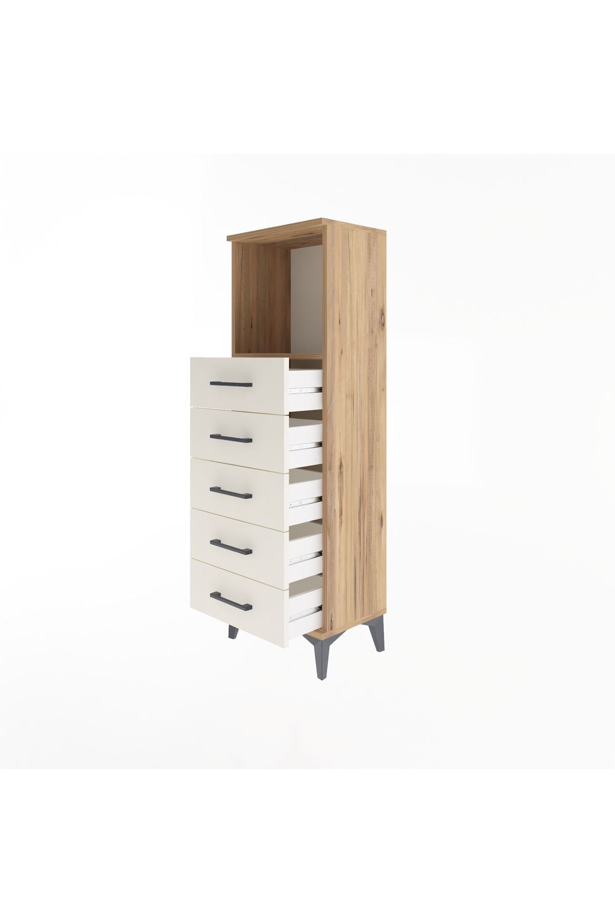 Arges Dolap Tek Raflı 5 Çekmeceli 44x30x134 - S16M075V7A