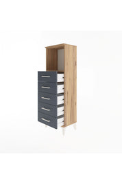 Arges Dolap Tek Raflı 5 Çekmeceli 44x30x134 - S16M075V8A