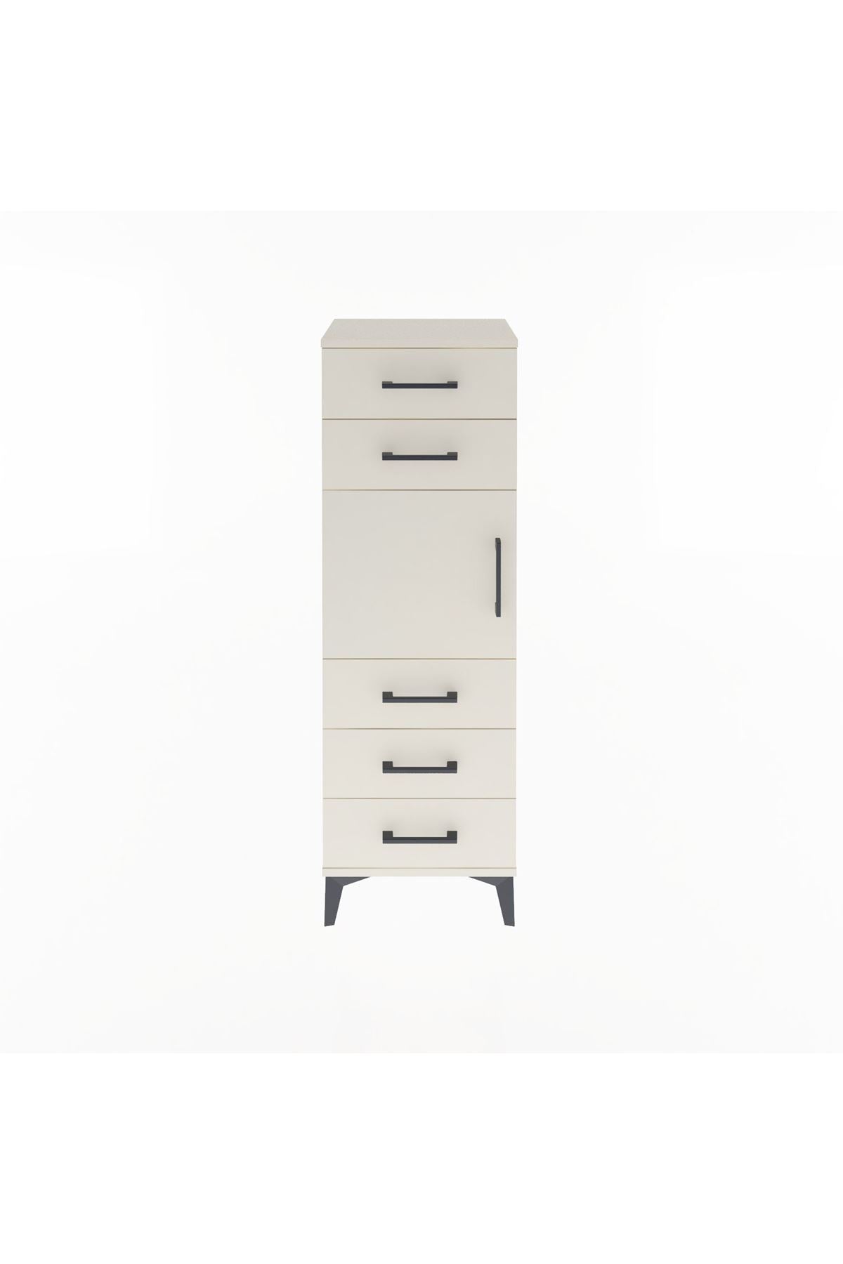 Arges Dolap Tek Raflı 5 Çekmeceli Tek Kapaklı 44x30x134 - S16M076V1A
