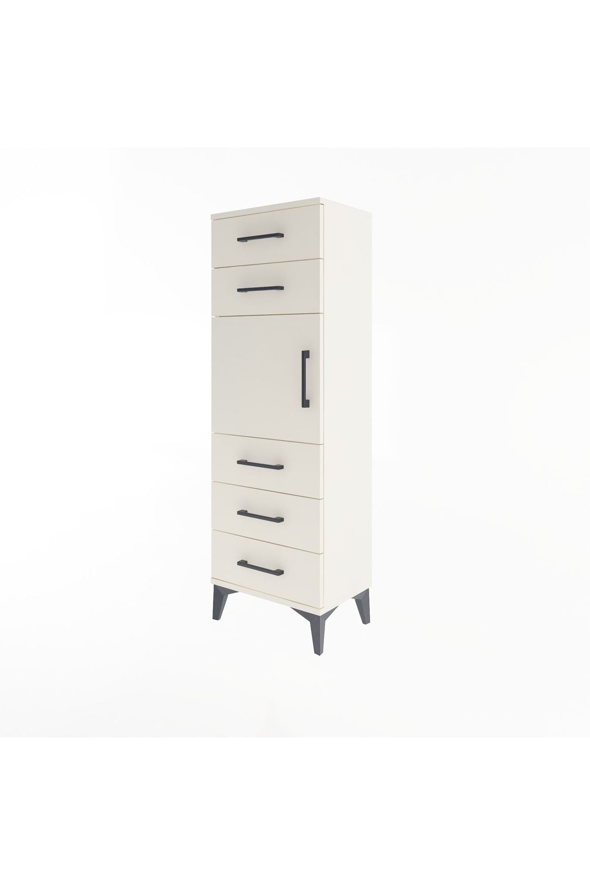 Arges Dolap Tek Raflı 5 Çekmeceli Tek Kapaklı 44x30x134 - S16M076V1A