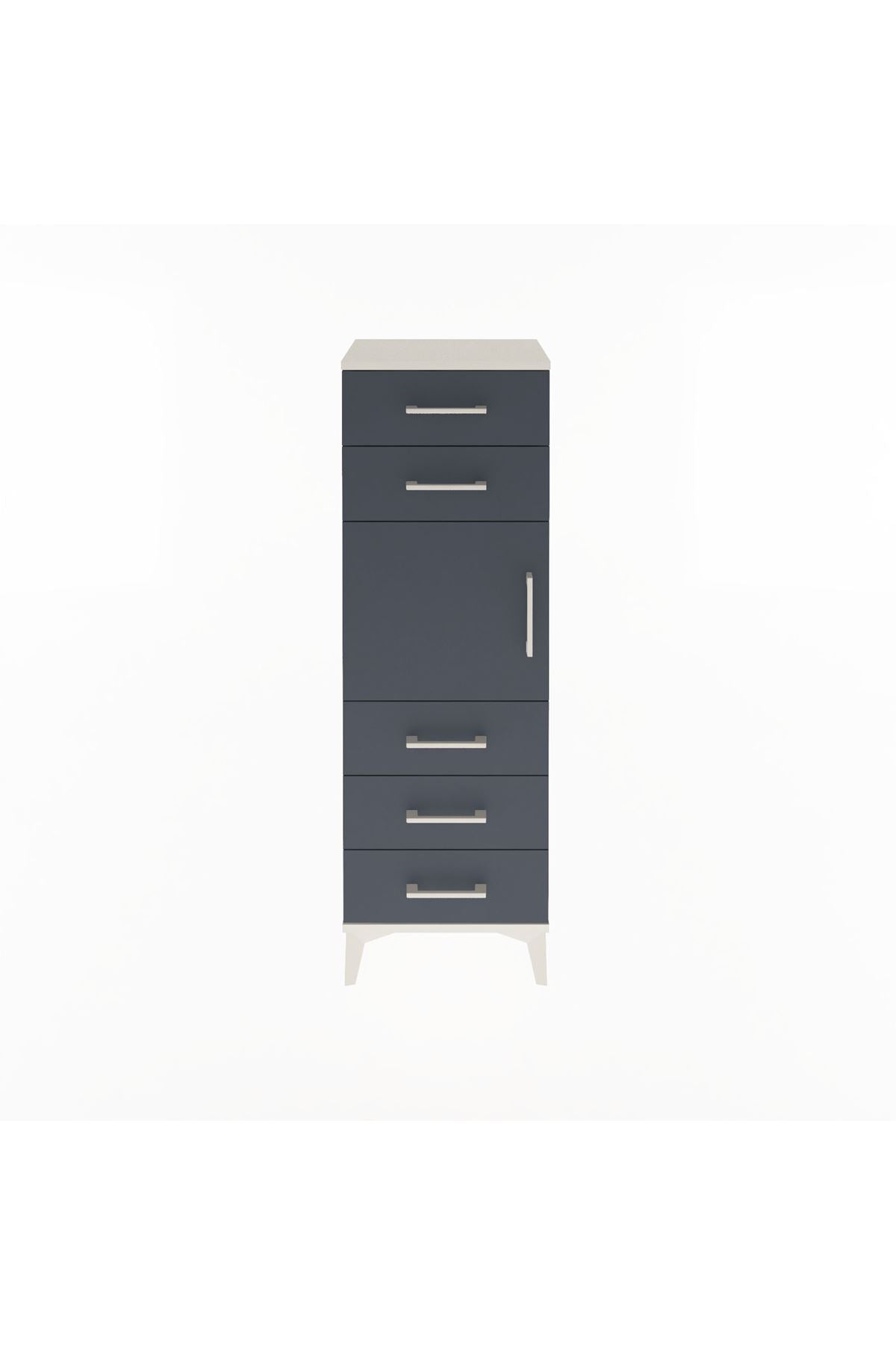 Arges Dolap Tek Raflı 5 Çekmeceli Tek Kapaklı 44x30x134 - S16M076V2A