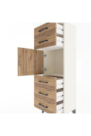 Arges Dolap Tek Raflı 5 Çekmeceli Tek Kapaklı 44x30x134 - S16M076V3A