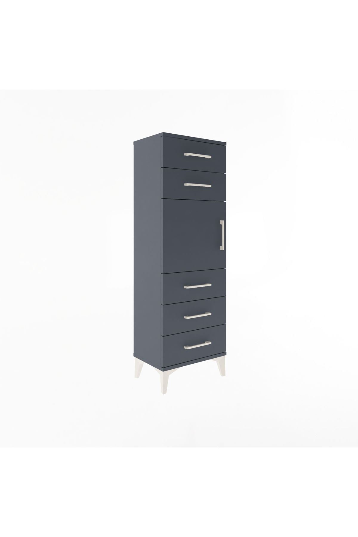 Arges Dolap Tek Raflı 5 Çekmeceli Tek Kapaklı 44x30x134 - S16M076V5A