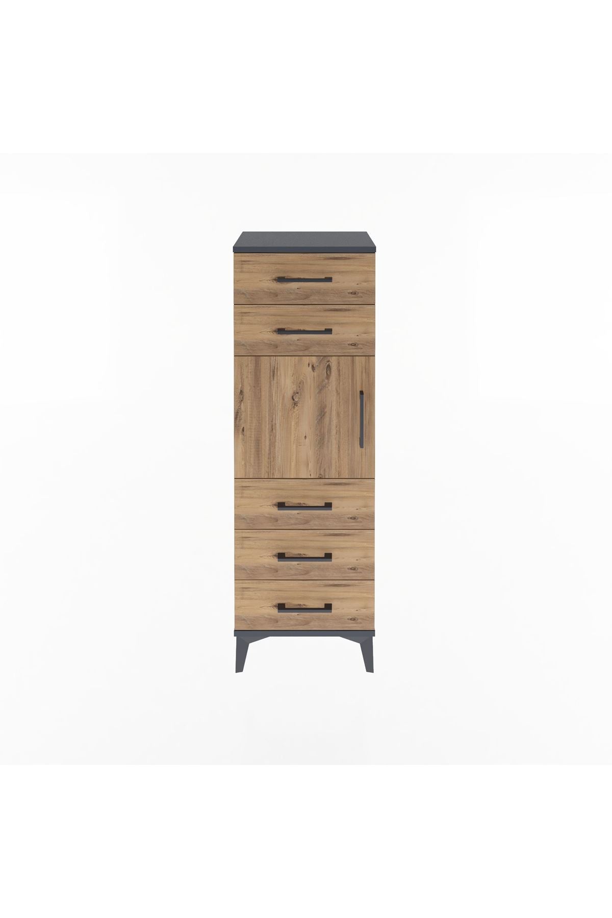 Arges Dolap Tek Raflı 5 Çekmeceli Tek Kapaklı 44x30x134 - S16M076V6A