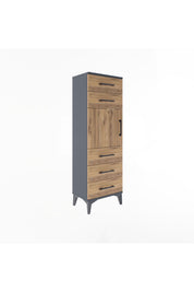 Arges Dolap Tek Raflı 5 Çekmeceli Tek Kapaklı 44x30x134 - S16M076V6A