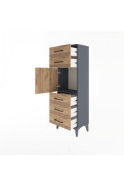 Arges Dolap Tek Raflı 5 Çekmeceli Tek Kapaklı 44x30x134 - S16M076V6A