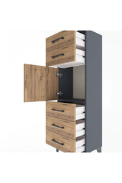 Arges Dolap Tek Raflı 5 Çekmeceli Tek Kapaklı 44x30x134 - S16M076V6A