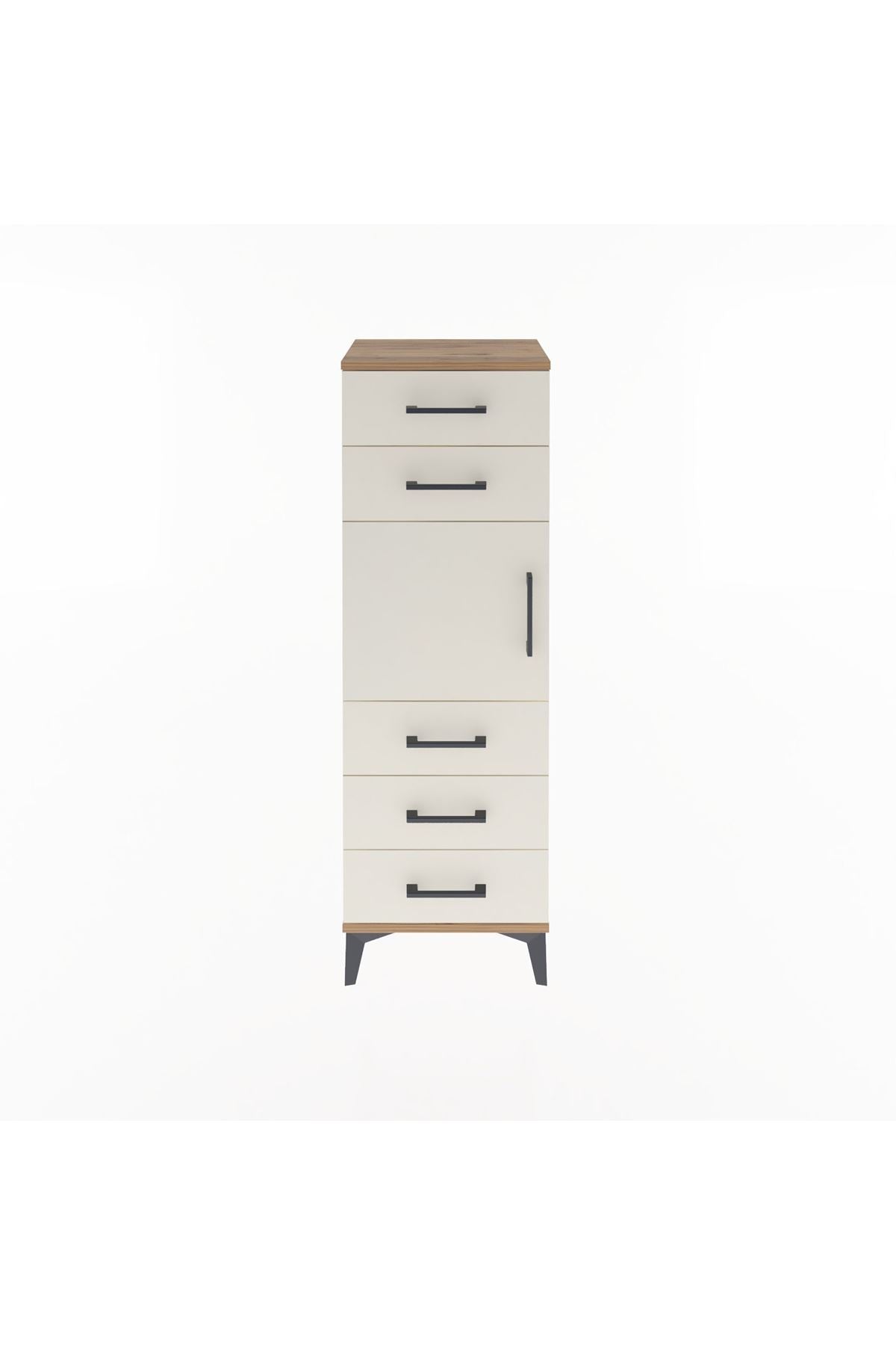Arges Dolap Tek Raflı 5 Çekmeceli Tek Kapaklı 44x30x134 - S16M076V7A