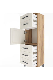 Arges Dolap Tek Raflı 5 Çekmeceli Tek Kapaklı 44x30x134 - S16M076V7A