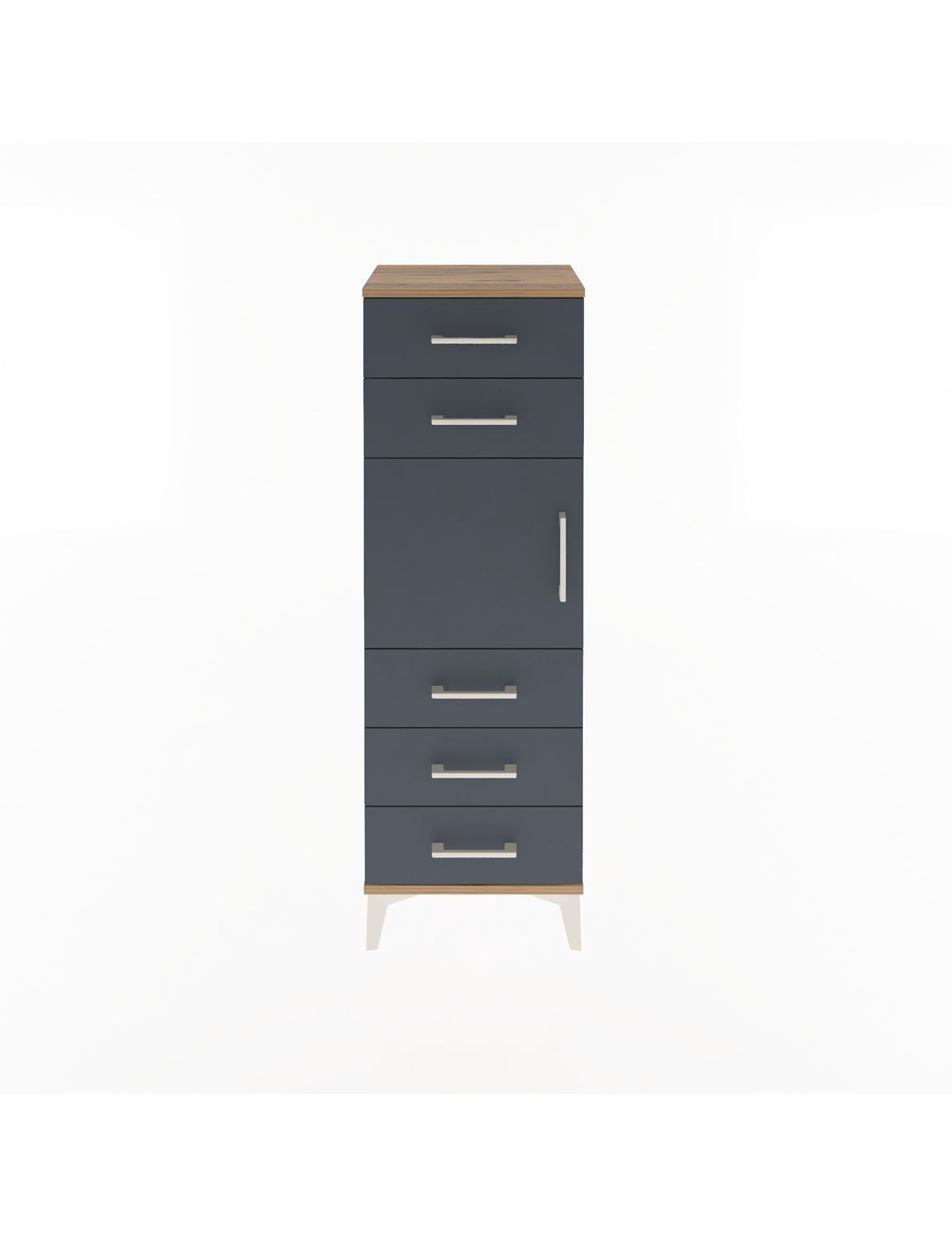 Arges Dolap Tek Raflı 5 Çekmeceli Tek Kapaklı 44x30x134 - S16M076V8A