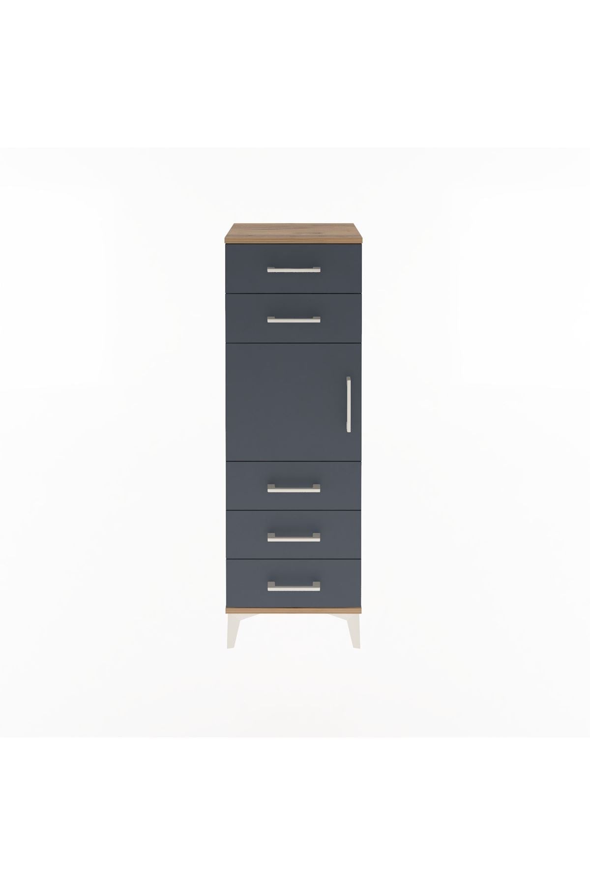 Arges Dolap Tek Raflı 5 Çekmeceli Tek Kapaklı 44x30x134 - S16M076V8A