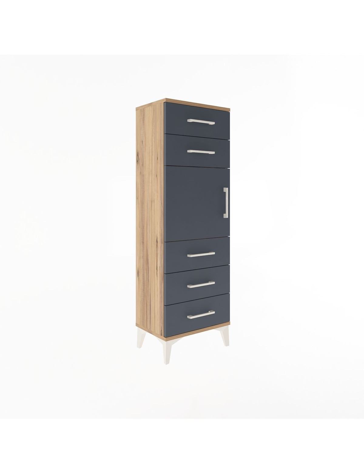 Arges Dolap Tek Raflı 5 Çekmeceli Tek Kapaklı 44x30x134 - S16M076V8A