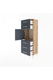 Arges Dolap Tek Raflı 5 Çekmeceli Tek Kapaklı 44x30x134 - S16M076V8A