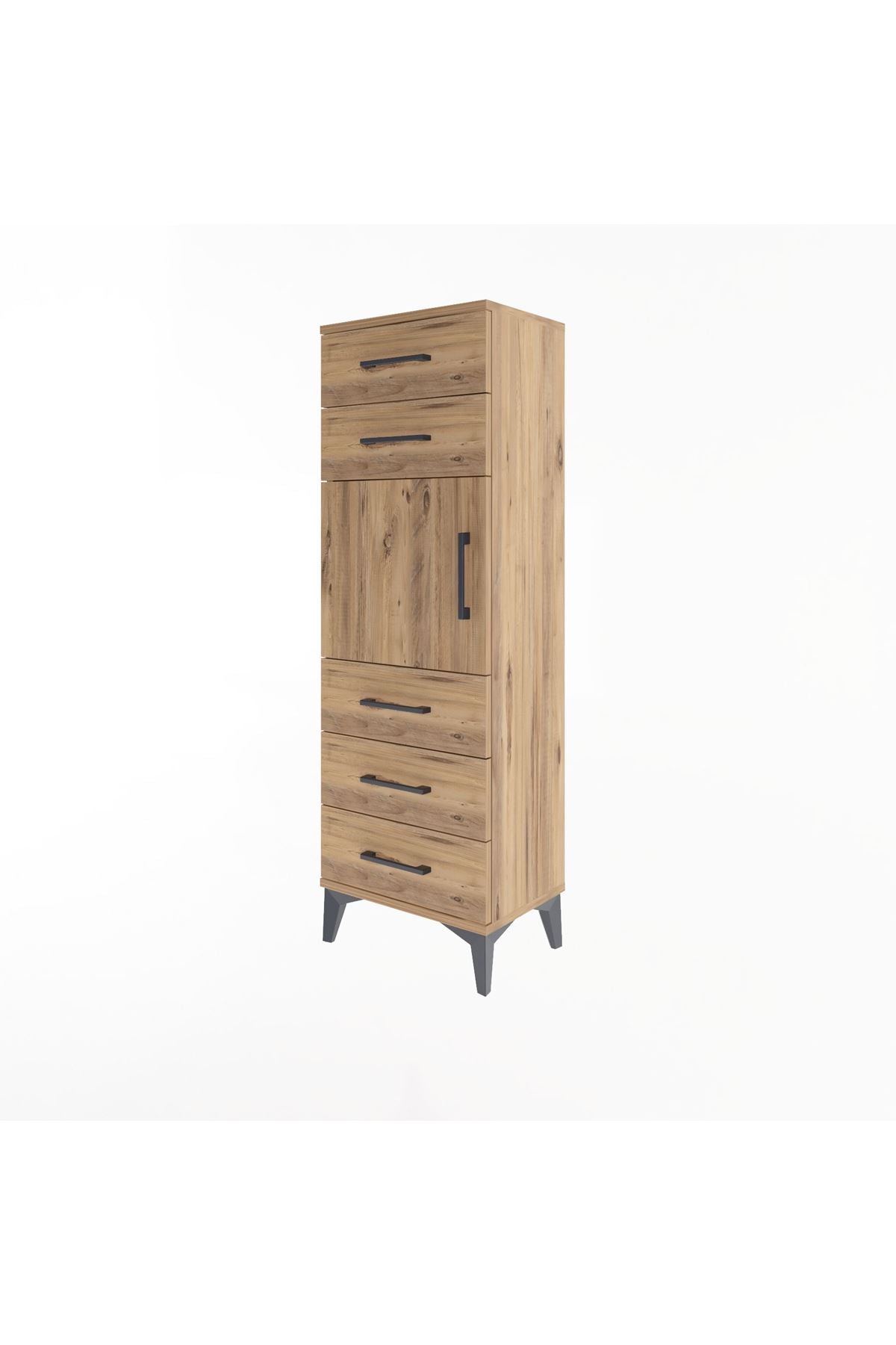 Arges Dolap Tek Raflı 5 Çekmeceli Tek Kapaklı 44x30x134 - S16M076V9A