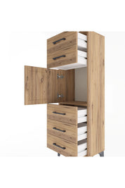 Arges Dolap Tek Raflı 5 Çekmeceli Tek Kapaklı 44x30x134 - S16M076V9A