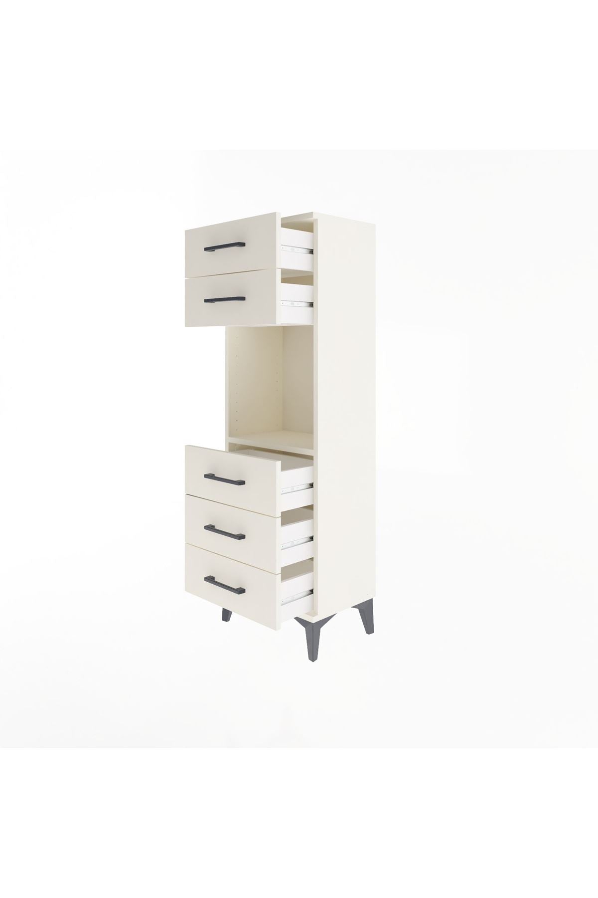 Arges Dolap Tek Raflı 5 Çekmeceli 44x30x134 - S16M077V1A