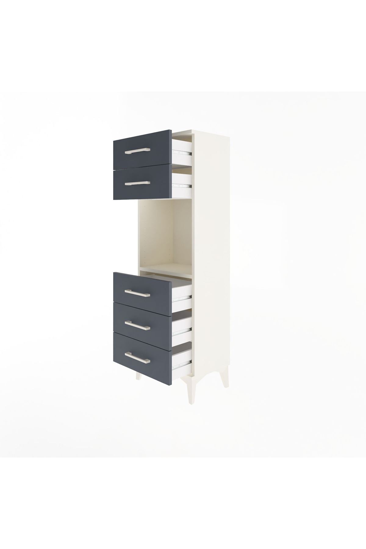 Arges Dolap Tek Raflı 5 Çekmeceli 44x30x134 - S16M077V2A