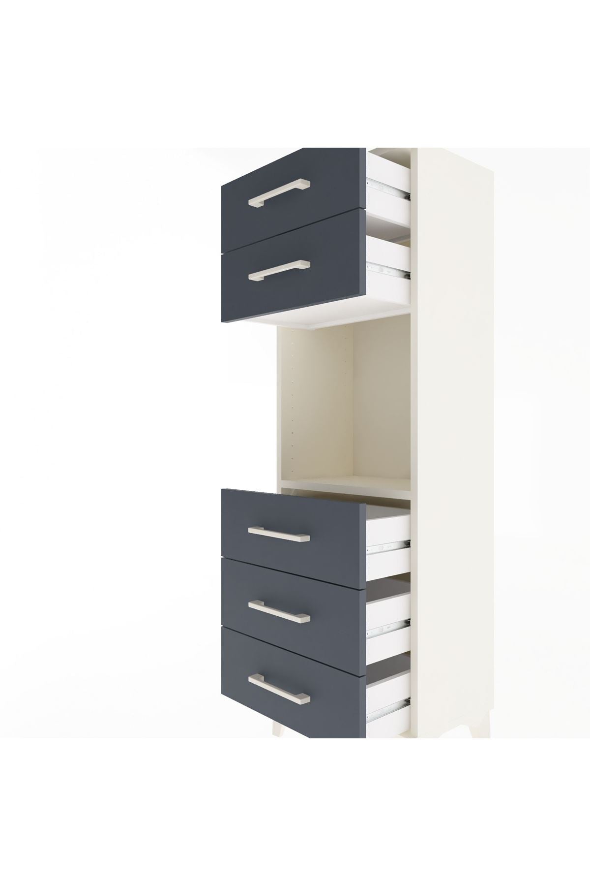 Arges Dolap Tek Raflı 5 Çekmeceli 44x30x134 - S16M077V2A