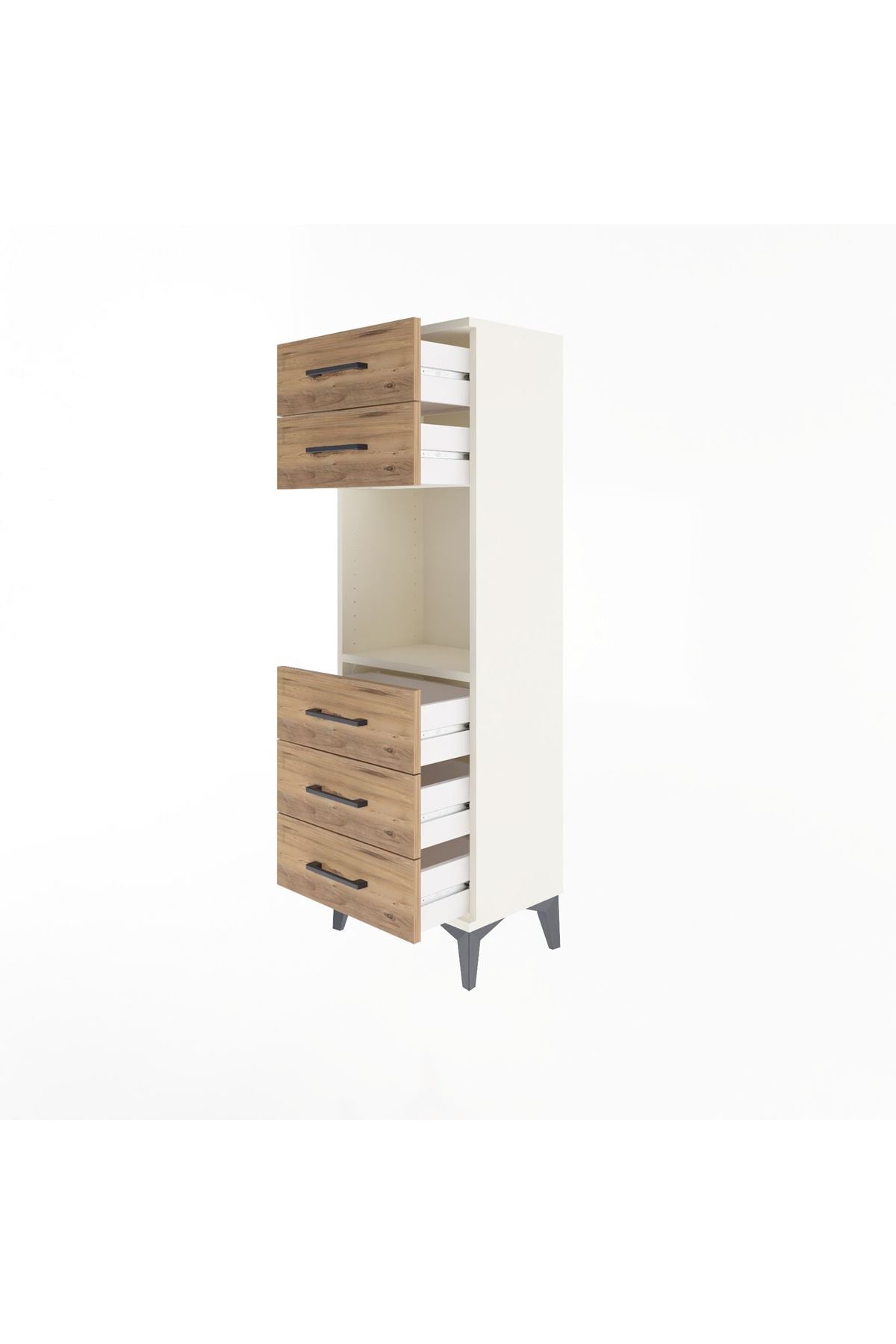 Arges Dolap Tek Raflı 5 Çekmeceli 44x30x134 - S16M077V3A