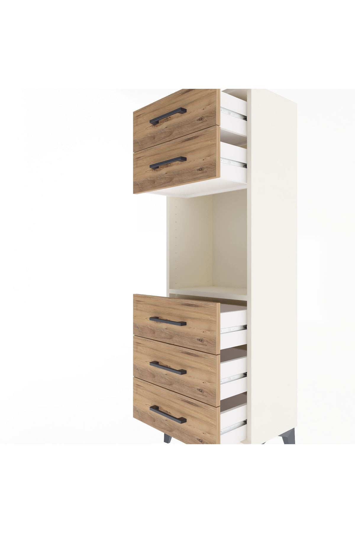 Arges Dolap Tek Raflı 5 Çekmeceli 44x30x134 - S16M077V3A