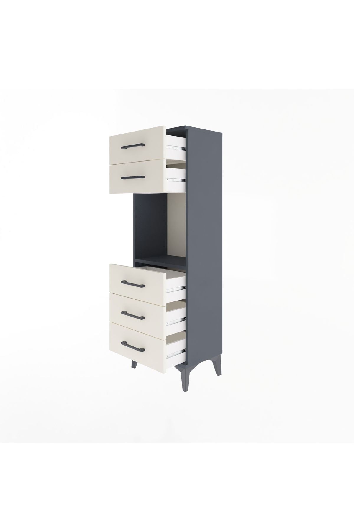 Arges Dolap Tek Raflı 5 Çekmeceli 44x30x134 - S16M077V4A