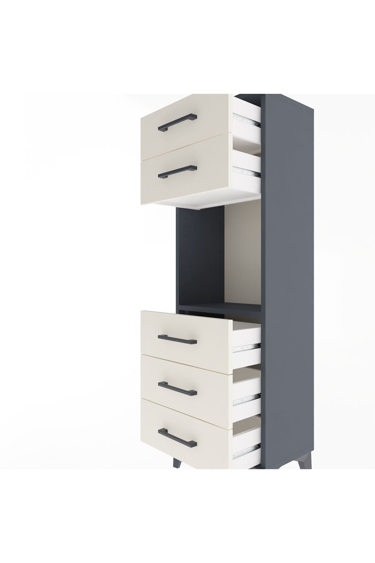 Arges Dolap Tek Raflı 5 Çekmeceli 44x30x134 - S16M077V4A