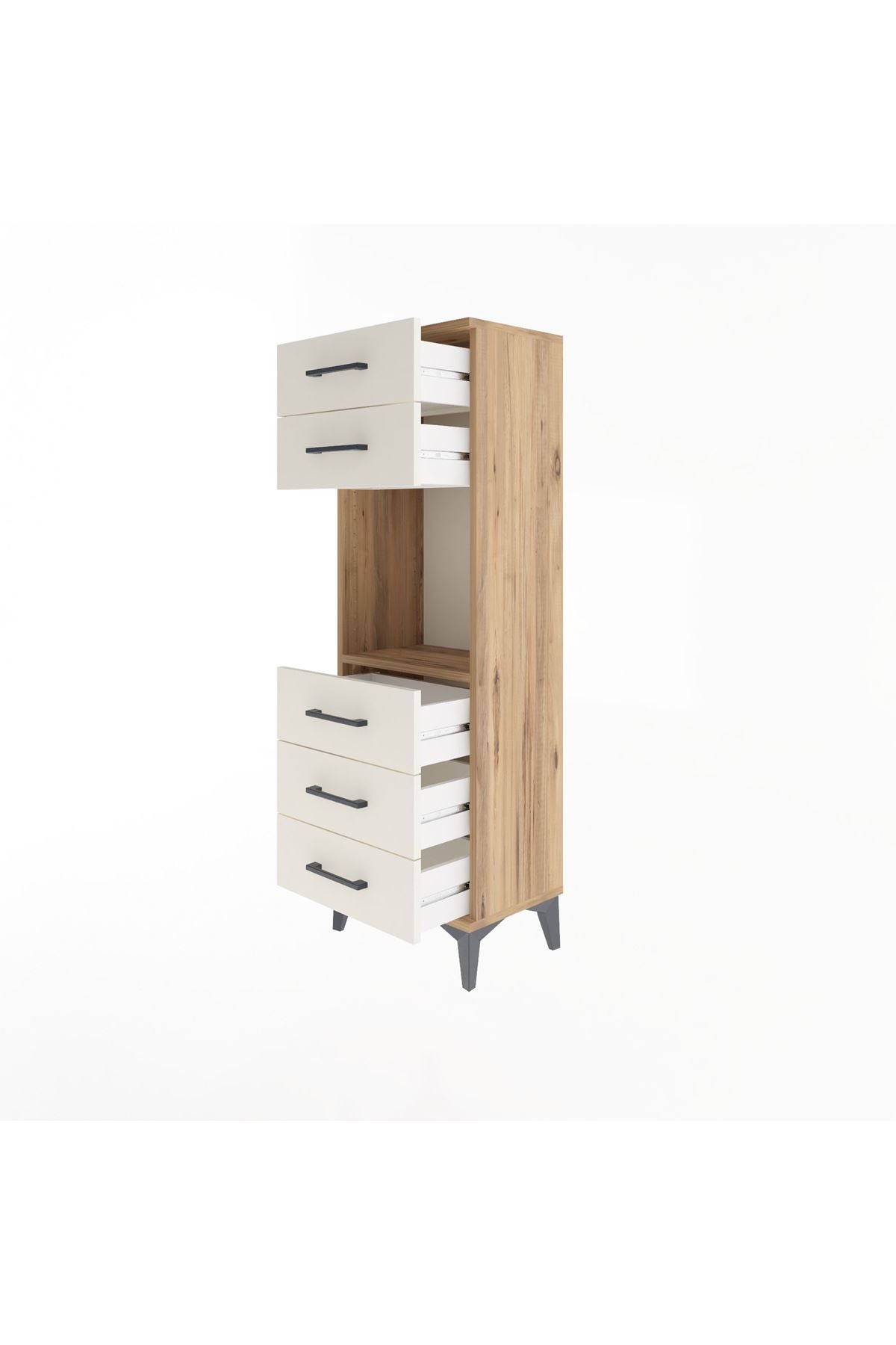 Arges Dolap Tek Raflı 5 Çekmeceli 44x30x134 - S16M077V7A