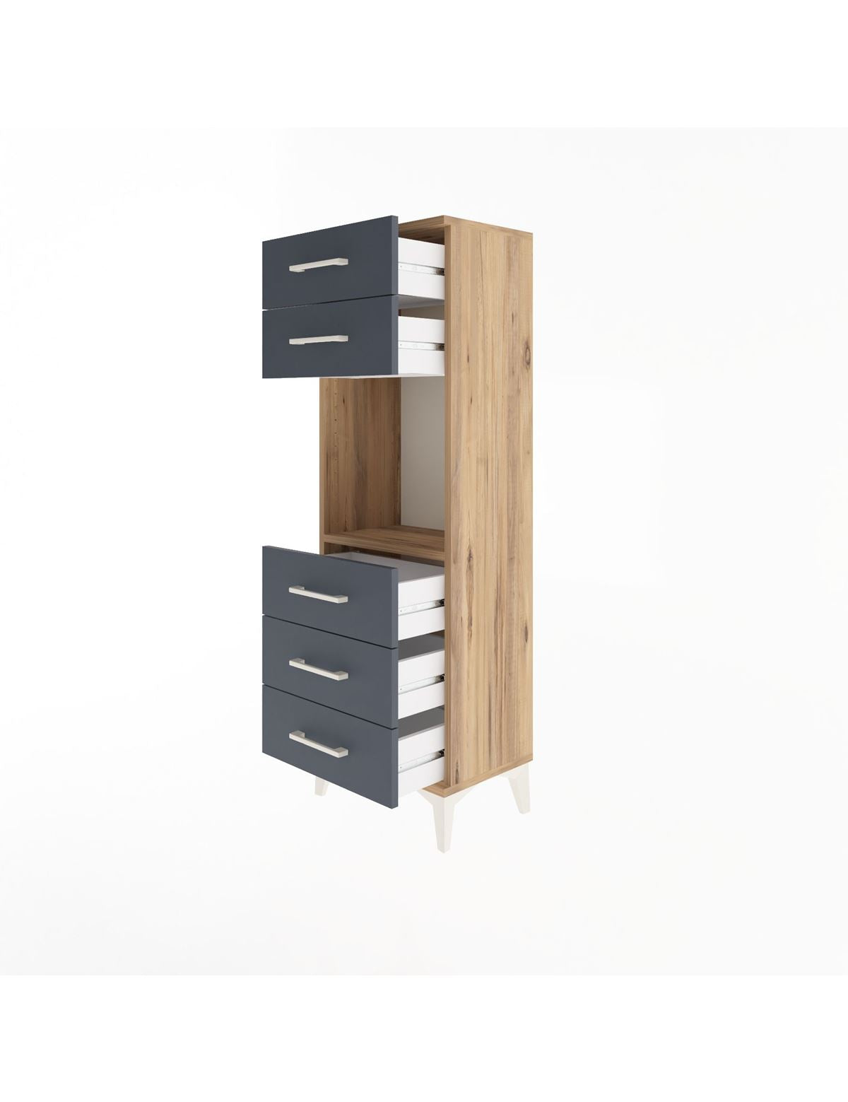 Arges Dolap Tek Raflı 5 Çekmeceli 44x30x134 - S16M077V8A
