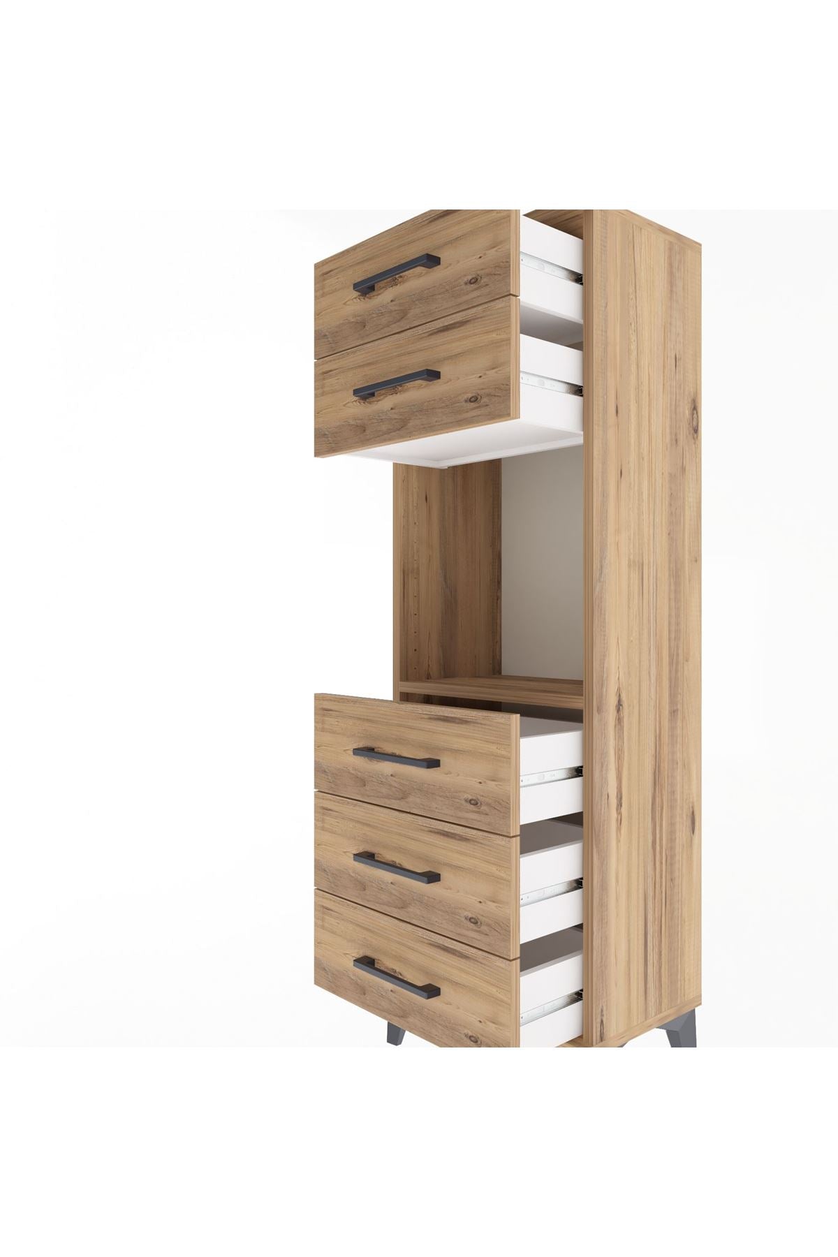 Arges Dolap Tek Raflı 5 Çekmeceli 44x30x134 - S16M077V9A