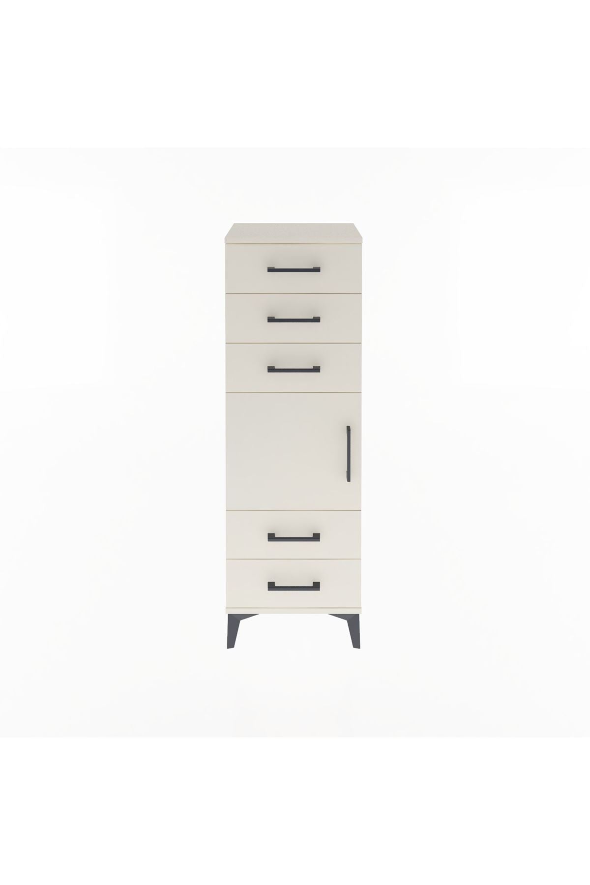 Arges Dolap Tek Raflı 5 Çekmeceli Tek Kapaklı 44x30x134 - S16M078V1A