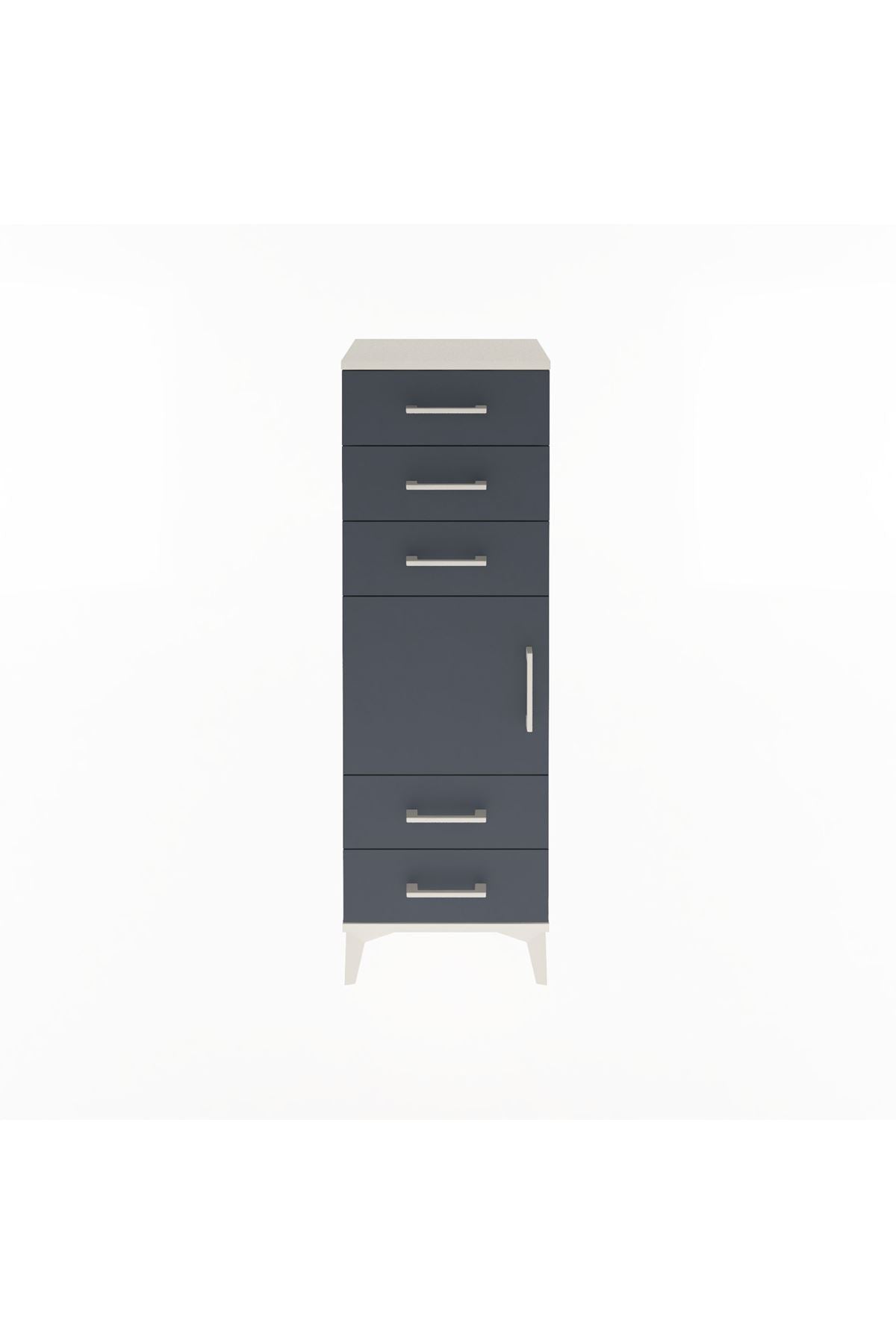Arges Dolap Tek Raflı 5 Çekmeceli Tek Kapaklı 44x30x134 - S16M078V2A