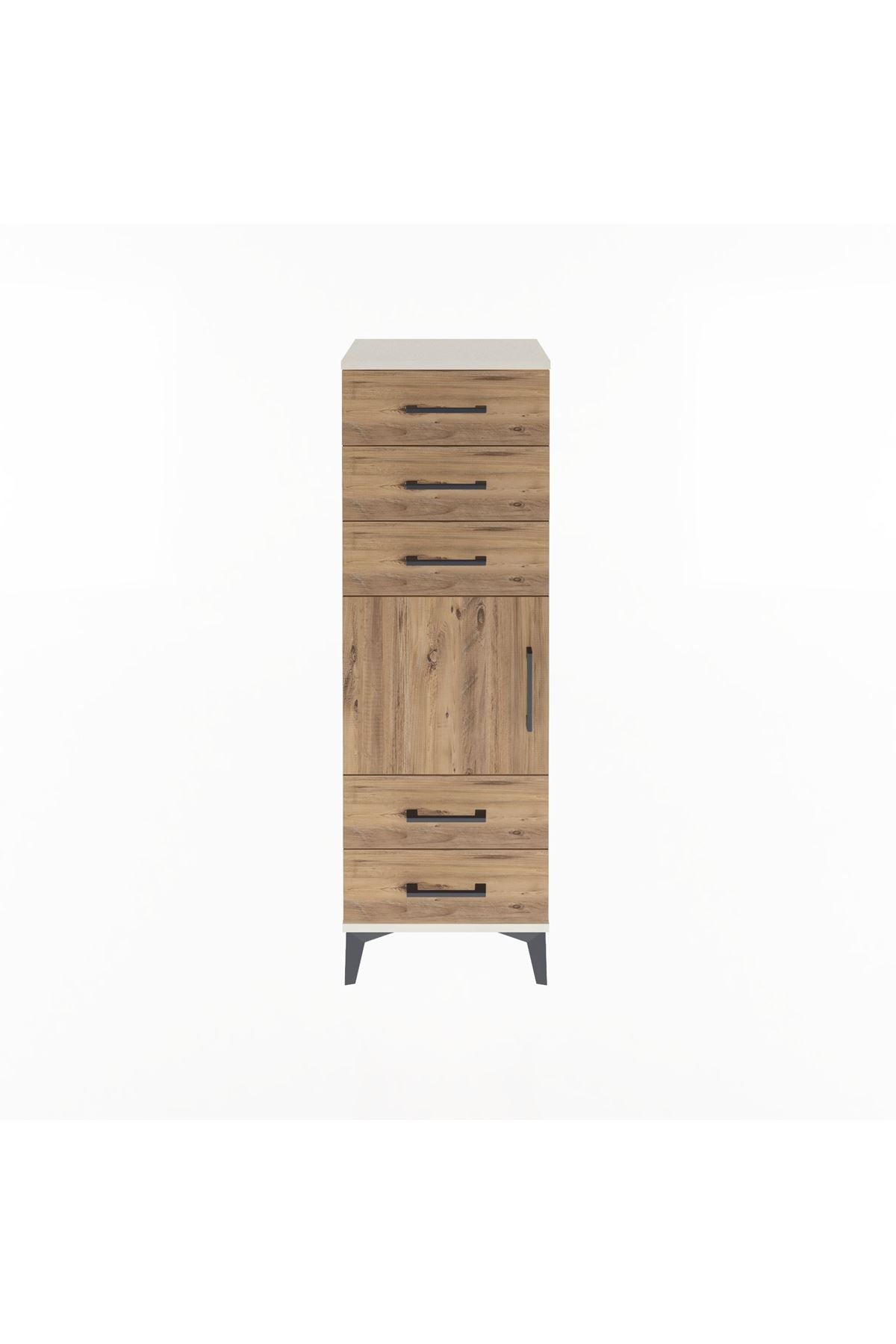 Arges Dolap Tek Raflı 5 Çekmeceli Tek Kapaklı 44x30x134 - S16M078V3A