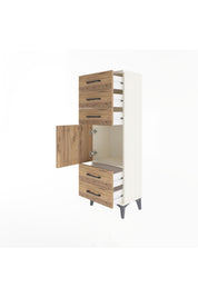 Arges Dolap Tek Raflı 5 Çekmeceli Tek Kapaklı 44x30x134 - S16M078V3A